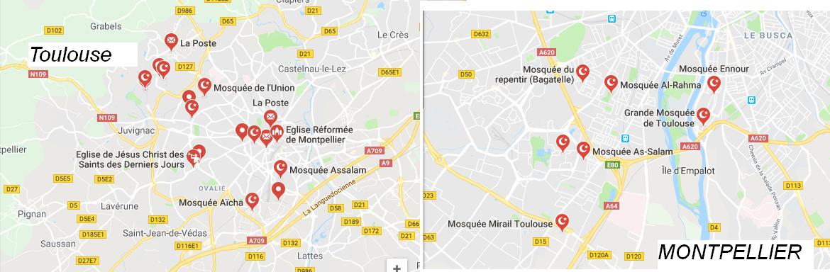 Mosquees montpellier toulouse