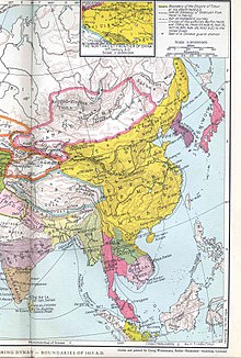 Le territoire de la dynastie ming vers 1415