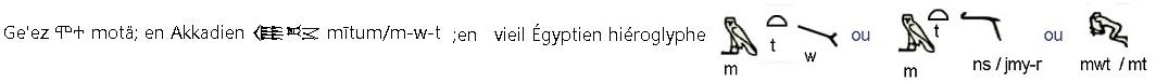 Mort en cuneiforme et egyptien