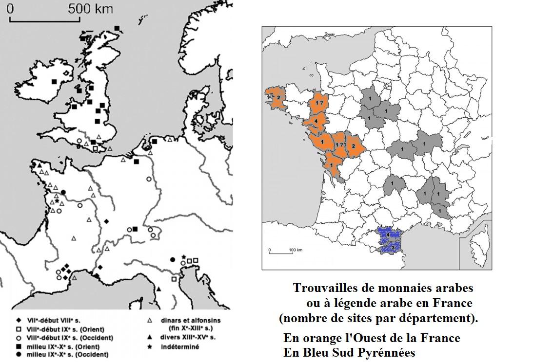 Pieces de monnaies musulmanes en france